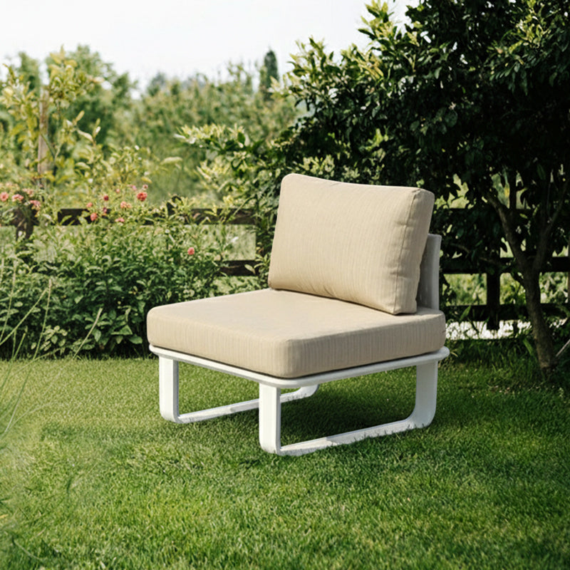 Sleek Minimalist Outdoor Teak & Aluminum 1/2-Seater Sofa for Patio & Garden
