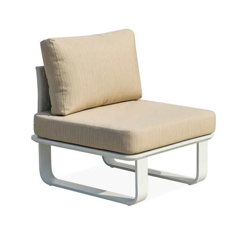 Sleek Minimalist Outdoor Teak & Aluminum 1/2-Seater Sofa for Patio & Garden