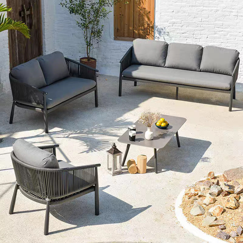 Stylish Scandinavian Outdoor Rope Sofa for Garden – 1–3 Seater for Balcony & Patio