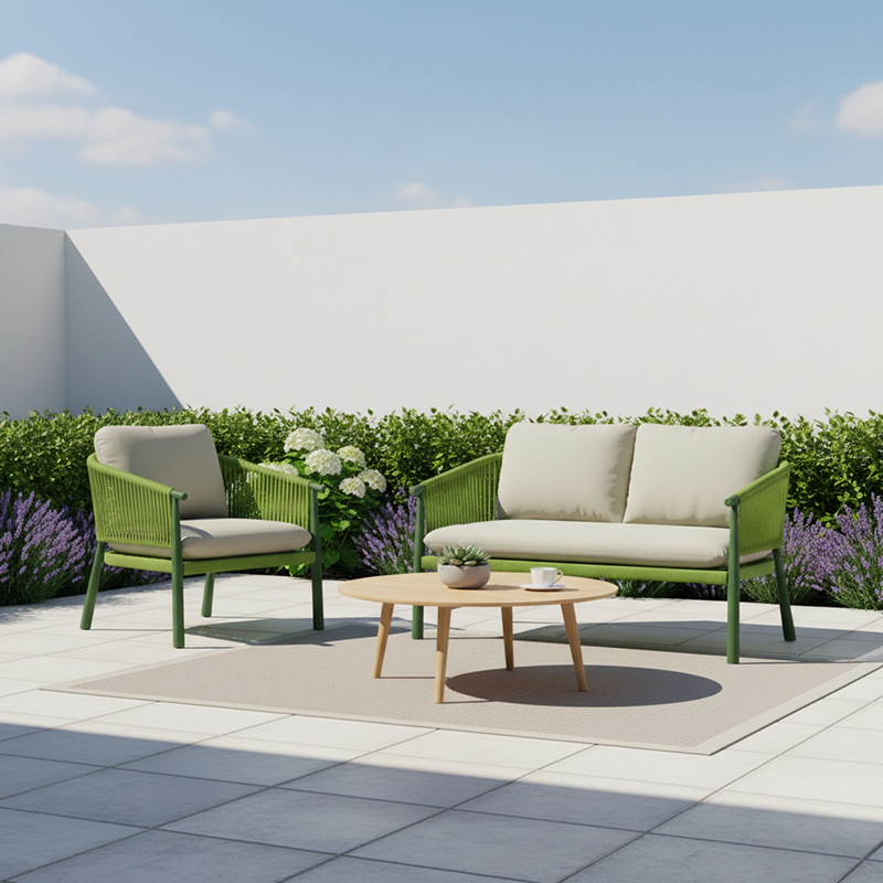 Stylish Scandinavian Outdoor Rope Sofa for Garden – 1–3 Seater for Balcony & Patio