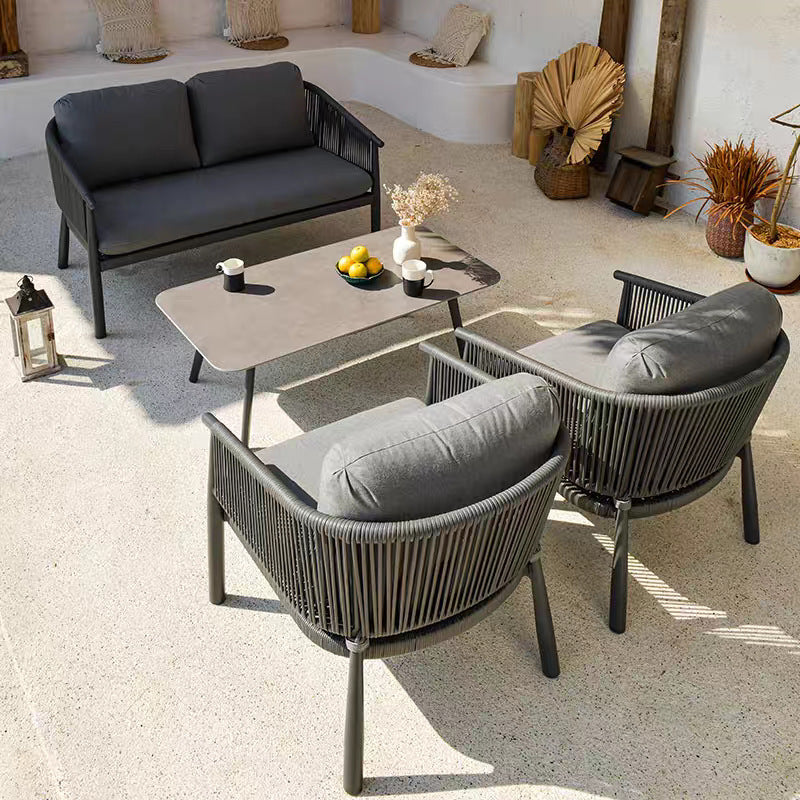 Stylish Scandinavian Outdoor Rope Sofa for Garden – 1–3 Seater for Balcony & Patio