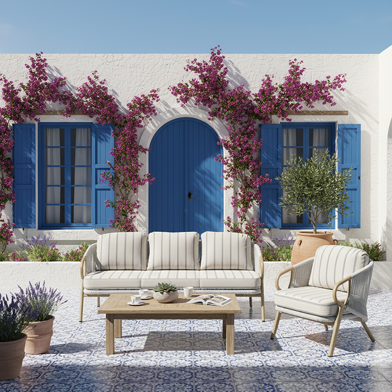 Modern Scandinavian Outdoor Resin Sofa - 1/3-Seat for Balcony & Patio