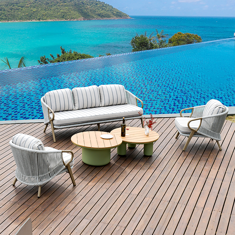 Modern Scandinavian Outdoor Resin Sofa - 1/3-Seat for Balcony & Patio