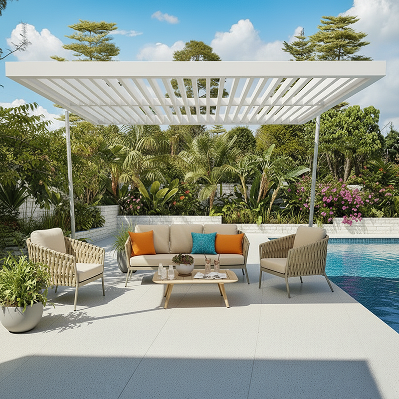Elegant Traditional French Rope-Woven Outdoor Sofa – 1-3 Seater for Balcony & Patio
