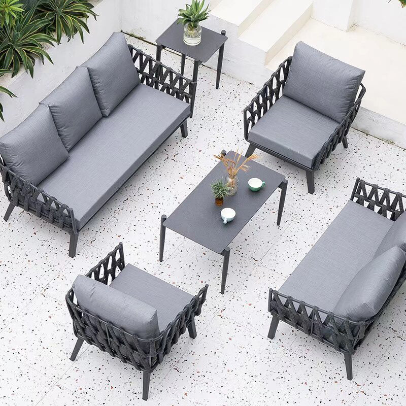 Chic Modern Outdoor Rope Sofa – 1, 2, or 3-Seater for Balcony & Patio