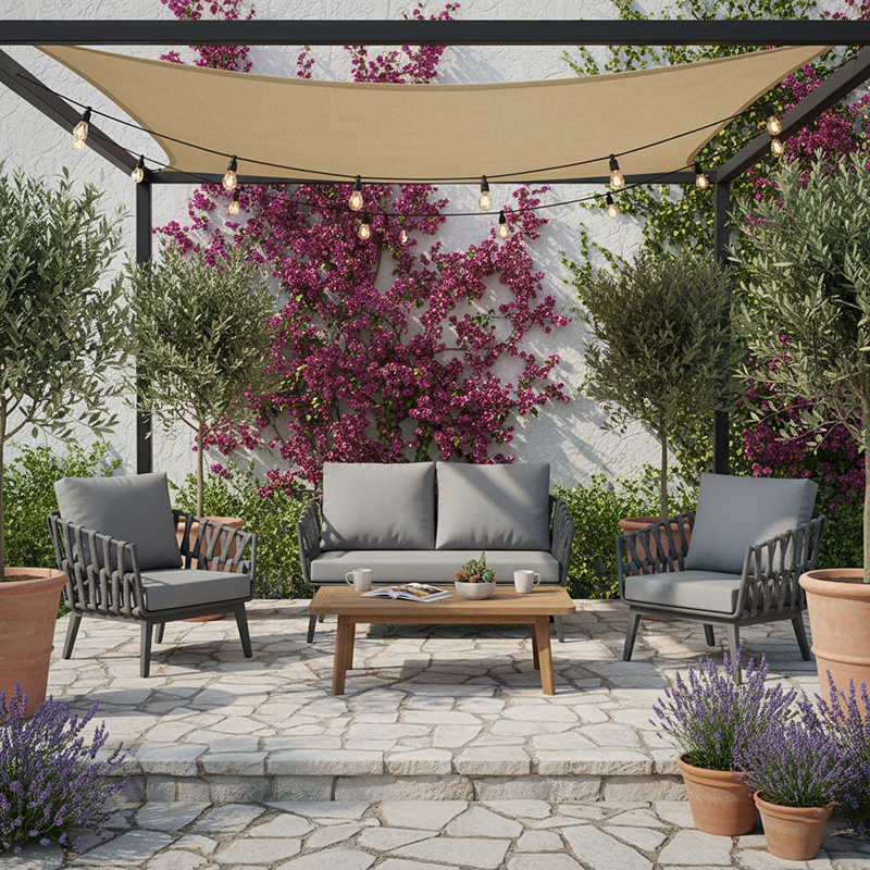 Chic Modern Outdoor Rope Sofa – 1, 2, or 3-Seater for Balcony & Patio