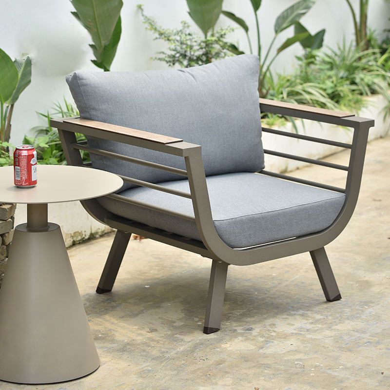Sleek Contemporary Scandinavian Aluminum Outdoor Sofa – Compact 1/3 Seater for Balcony & Patio