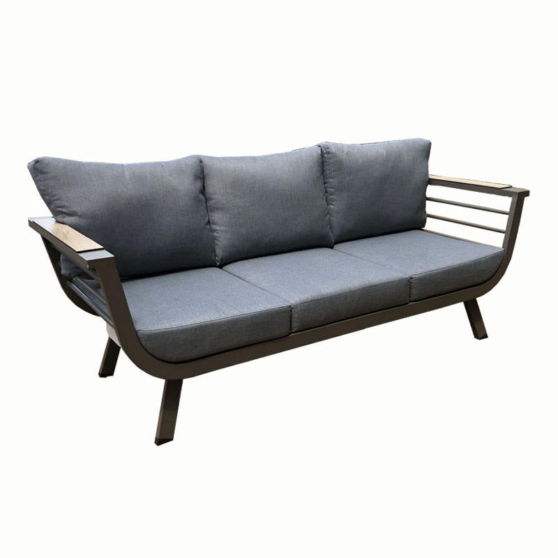 Sleek Contemporary Scandinavian Aluminum Outdoor Sofa – Compact 1/3 Seater for Balcony & Patio