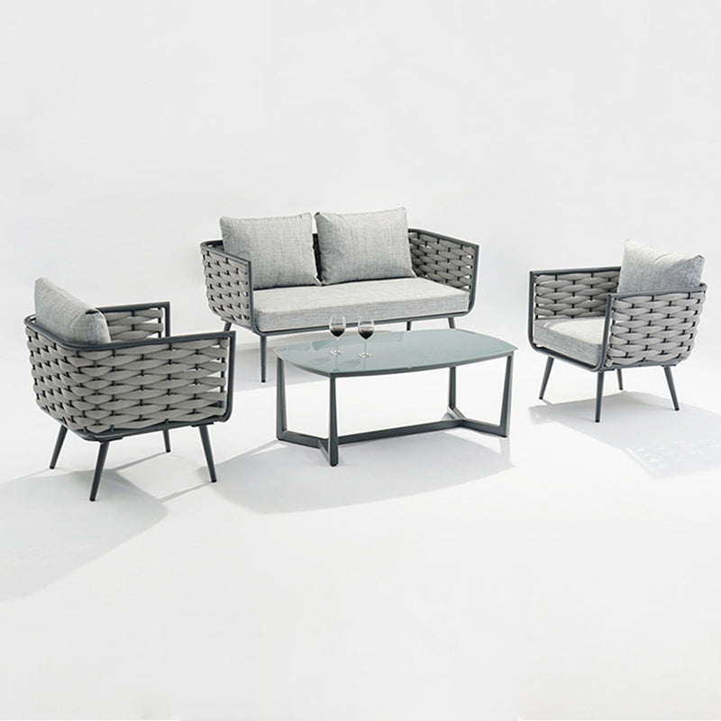 Traditional Chinese-Style Outdoor Rope-Weave Sofa – 1/2/3-Seater for Balcony & Patio