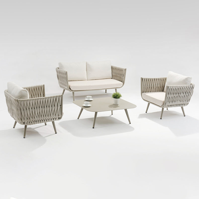 Modern Scandinavian Outdoor Rope-Weave Sofa – 1/2/3-Seater for Balcony & Patio