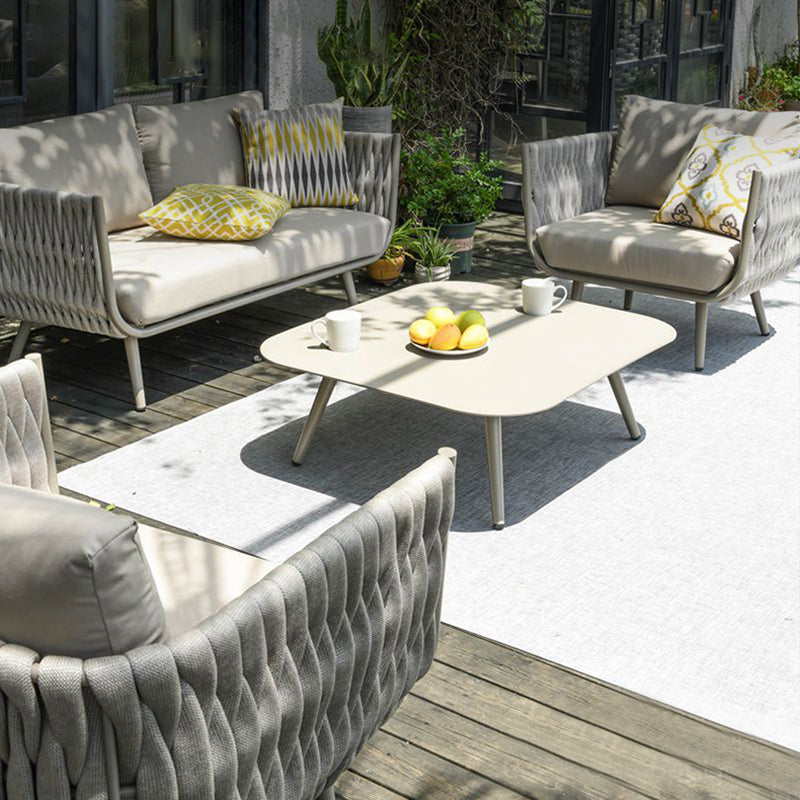 Modern Scandinavian Outdoor Rope-Weave Sofa – 1/2/3-Seater for Balcony & Patio