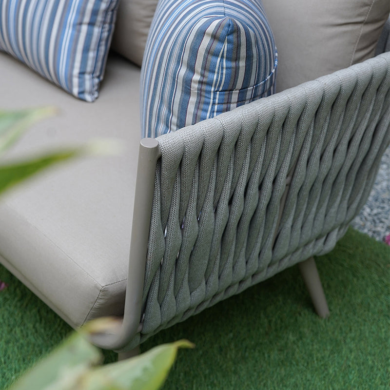 Modern Scandinavian Outdoor Rope-Weave Sofa – 1/2/3-Seater for Balcony & Patio