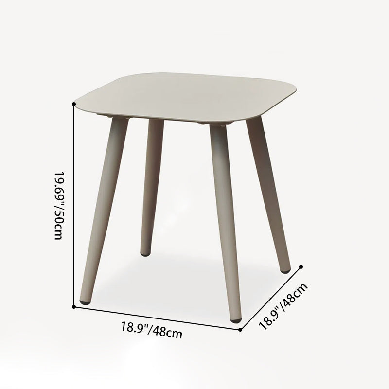 Minimalist Aluminum Side Table – Modern Rectangular/Square Accent Table with Sand-Texture Finish, Outdoor-Ready