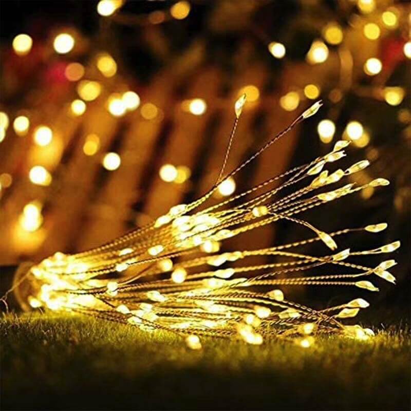 Fireworks Dandelion Copper Wire LED Light with 120/200 LEDs - Battery, USB & Solar Powered Decorative Light