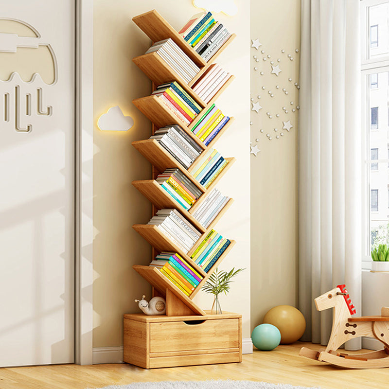 Modern Solid Wood Bookshelf – Eco-Friendly, Rectangular 6/8/10/12-Tier Storage for Home Office