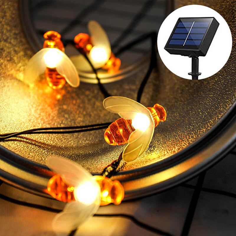 Outdoor Solar Bees LED String Lights - Waterproof Festival & Party Decoration