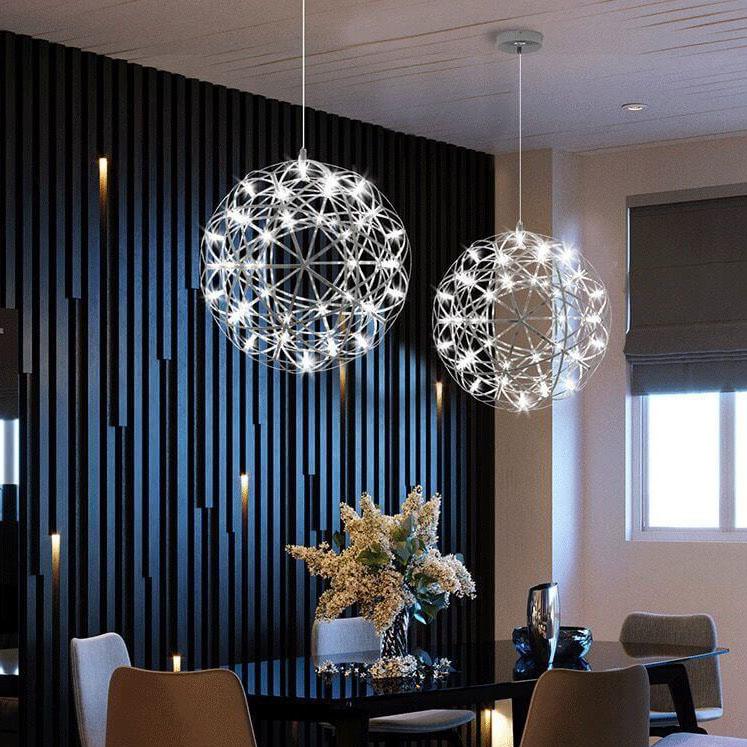 Sleek Modern Globe 12-Light LED Firework Pendant Light