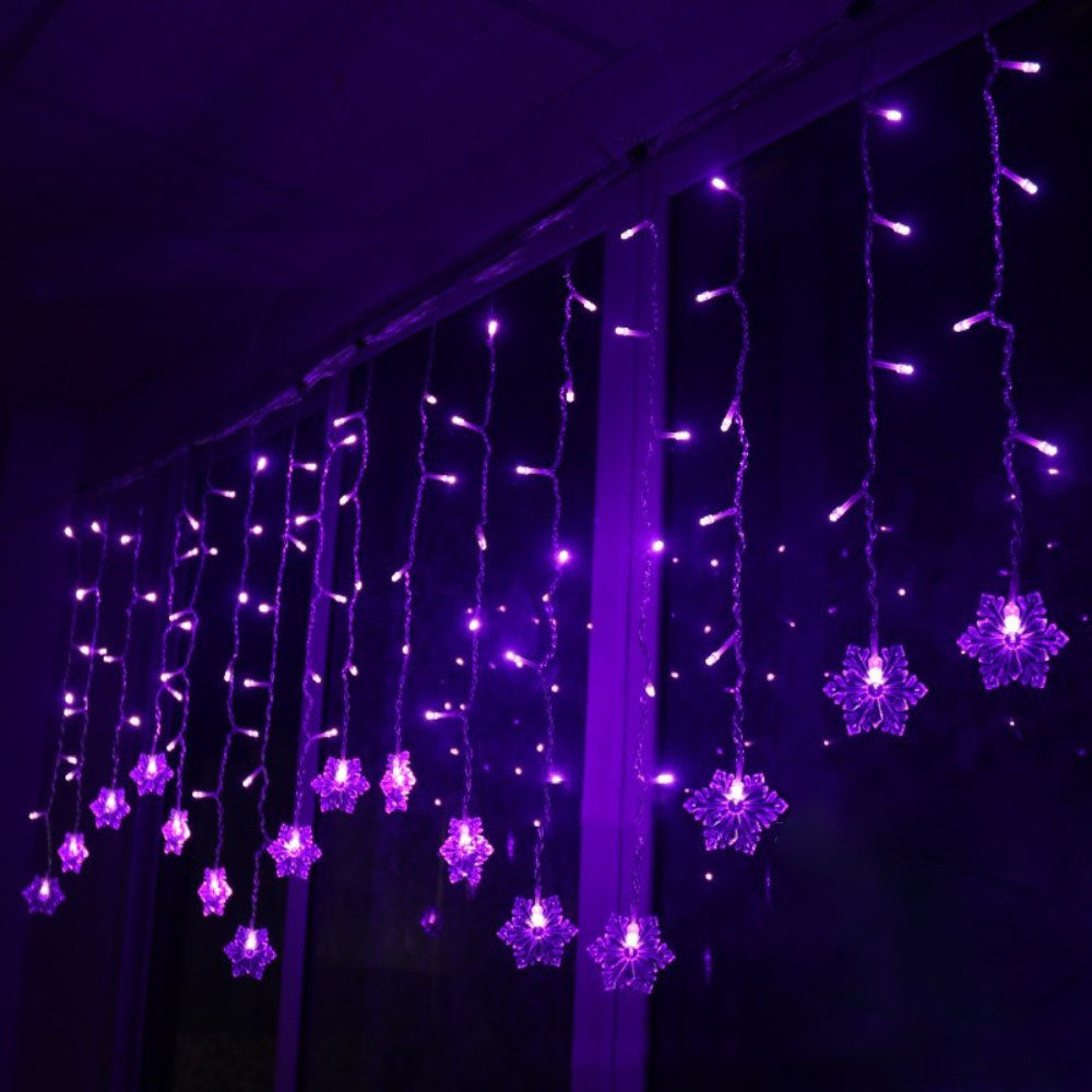 Snowflake LED String Lights with Remote Control – Blinking Ice-Blue Decorative Lighting