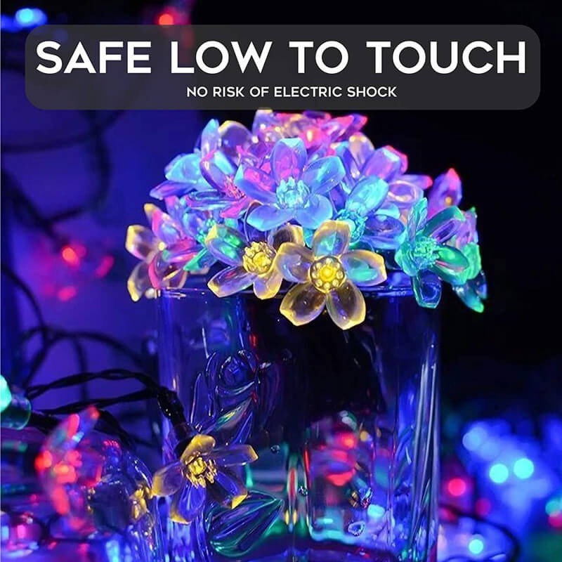 Solar-Powered LED Sakura Fairy Lights – Waterproof Outdoor Garden String Lights
