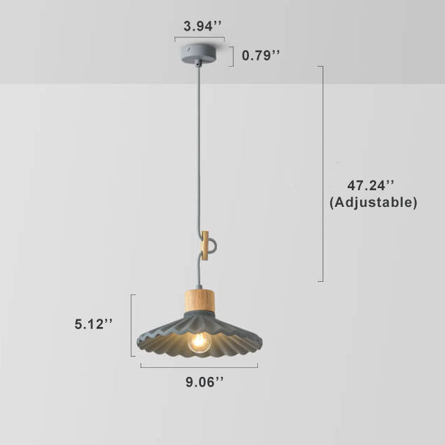 Chic Modern Macaron Cement Scalloped Shade 1-Light Pendant Light
