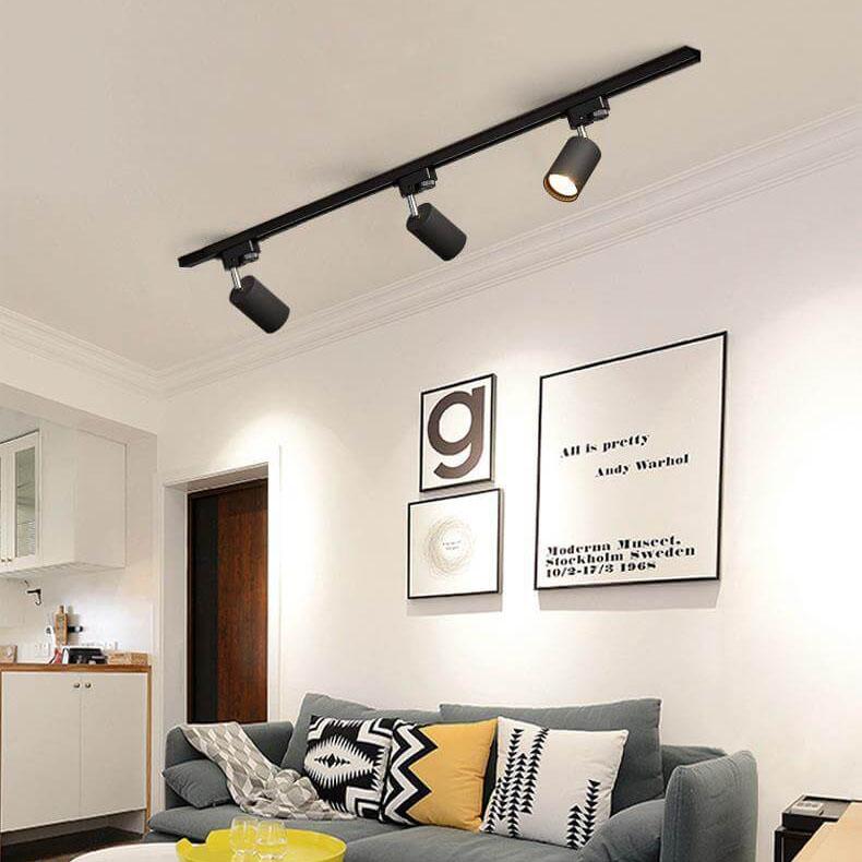 Modern Tubular LED Track Lighting Fixture - Flush Mount, 3/4/5-Light Options