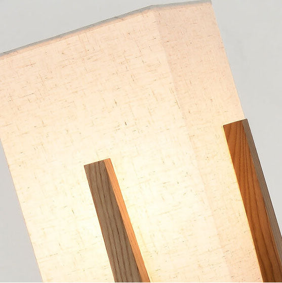 Chic Modern Floor Lamp with Fabric Shade and Solid Wood - 1-Light Standing Lamp