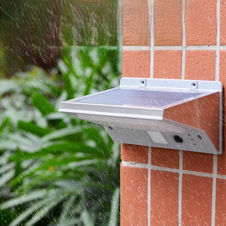 Modern Minimalist Solar LED Wall Sconce - Rectangular-Trapezoidal Design, ABS/PC Housing, Outdoor Garden Lamp