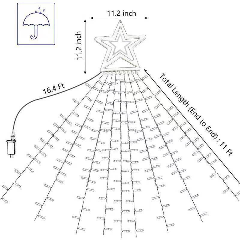 Star Waterfall LED String Lights - Christmas Meteor Shower for Holiday Decor
