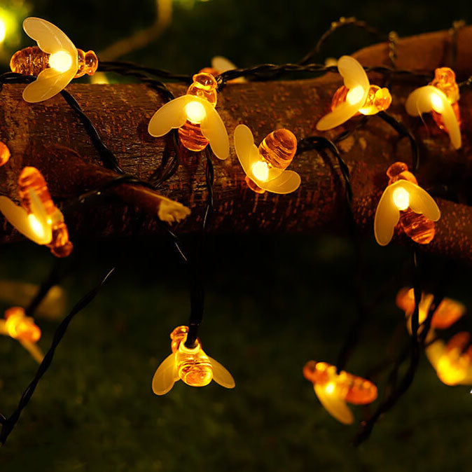 Outdoor Solar Bees LED String Lights - Waterproof Festival & Party Decoration