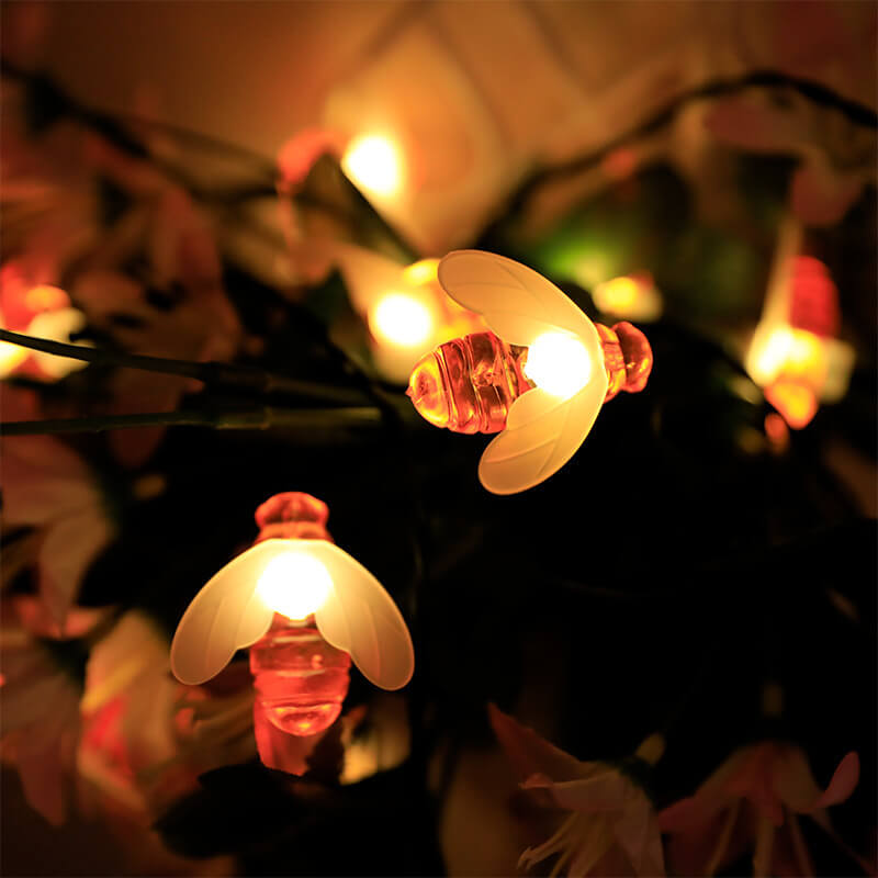 Outdoor Solar Bees LED String Lights - Waterproof Festival & Party Decoration