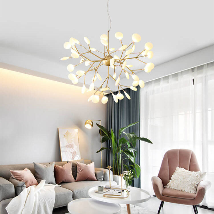 Modern Metal Branches LED Chandeliers - 27 or 36 Firefly Lights