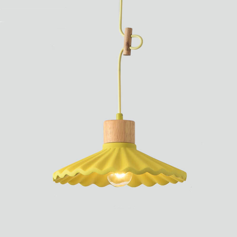Chic Modern Macaron Cement Scalloped Shade 1-Light Pendant Light