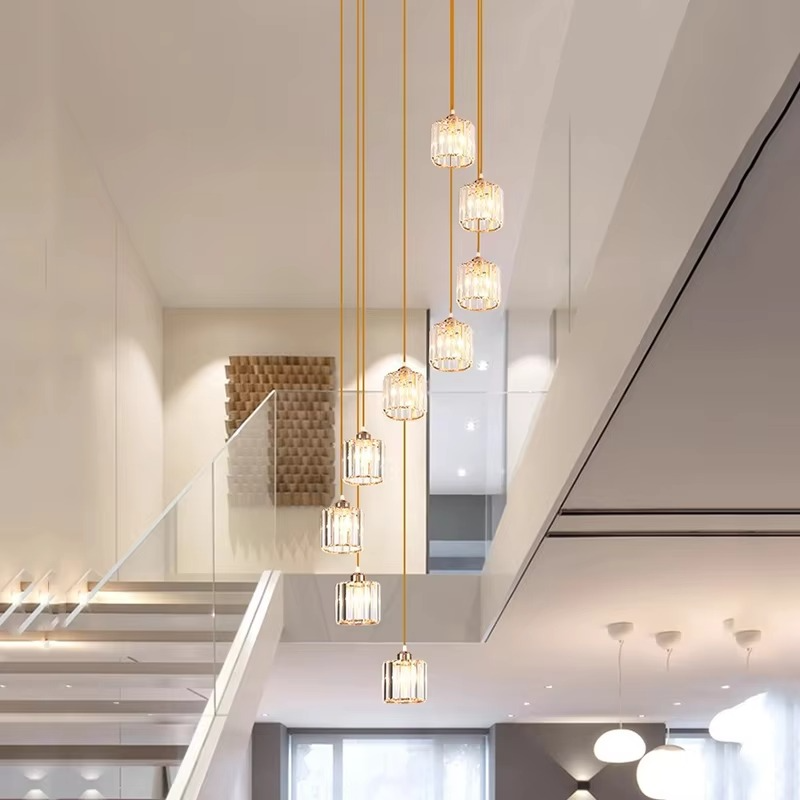 Timeless Vintage Crystal Staircase Chandelier - Elegant Lighting Statement