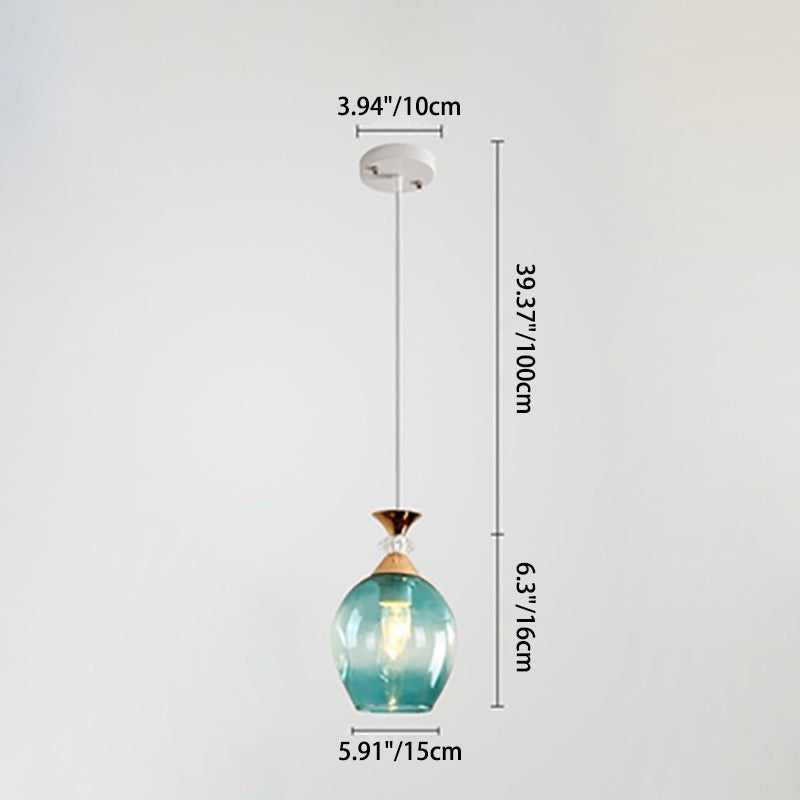 Nordic Gradient Glass Orb Chandelier - 3-Light Modern Pendant