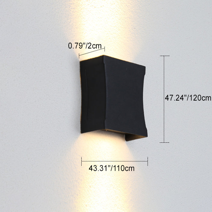 Sleek Modern Outdoor LED Wall Sconce Lamp — Waterproof Square-Column Design