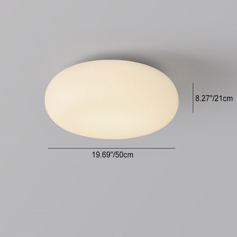 Sleek Modern Minimalist Oval Iron LED Flush Mount Ceiling Light with PE Finish for Bedroom