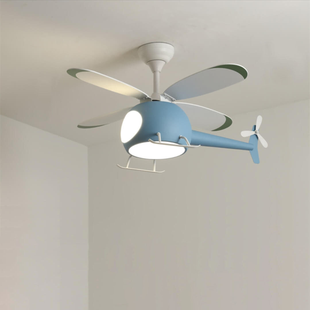 Charming Cartoon Aircraft LED Ceiling Fan Light with Downrods