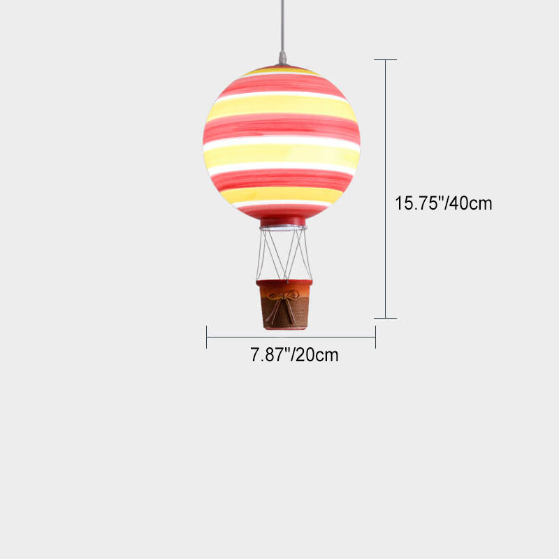 Scandinavian Modern 1-Light Hot Air Balloon Pendant Light, Iron & Acrylic