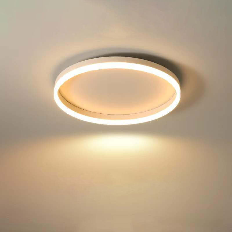 Nordic Minimalist Circular Ring LED Flush Mount Ceiling Light with Iron & Acrylic
