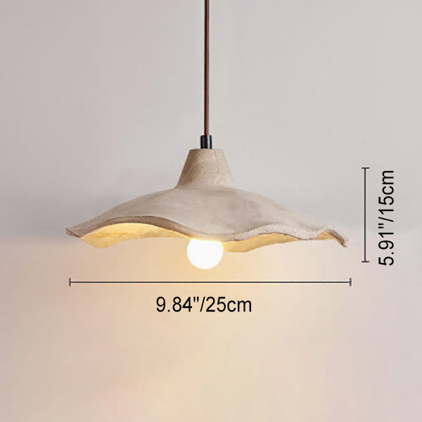 Japanese Vintage Flower-Shaped Cement Lampshade Island Light Chandelier - 1/2/3-Light