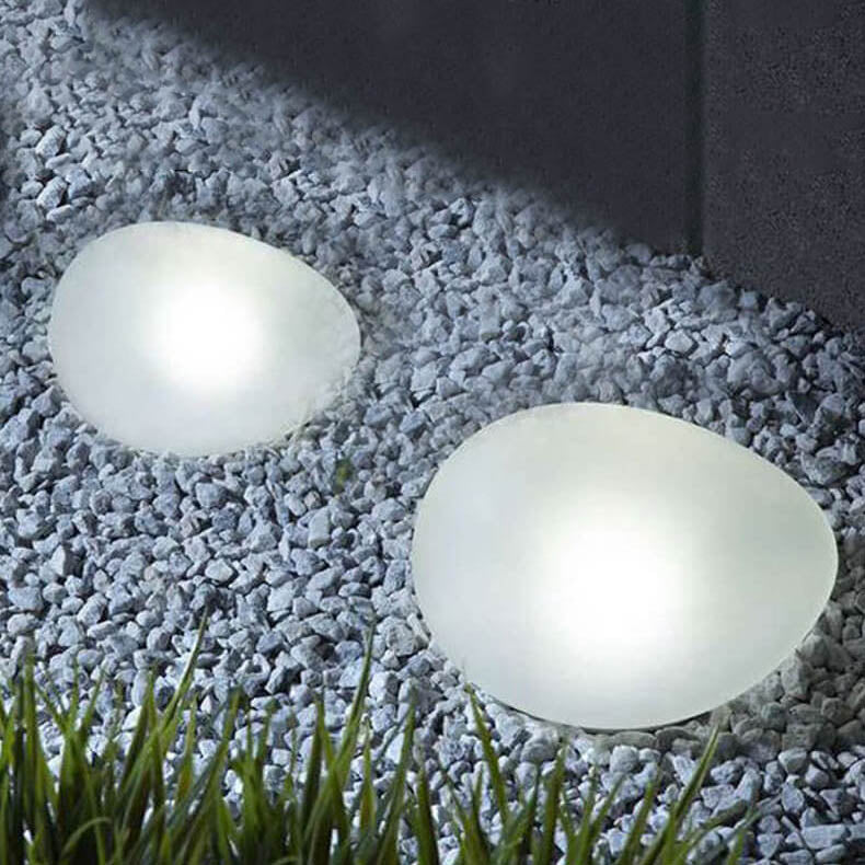 Solar Pebble LED Outdoor Landscape Light with ABS Sandblasted Glass – Durable, Weatherproof Garden Path Lighting