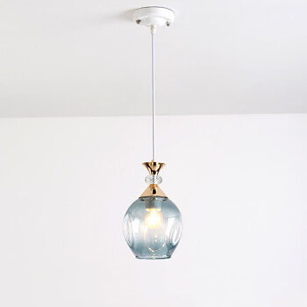 Nordic Gradient Glass Orb Three-Light Island Chandelier