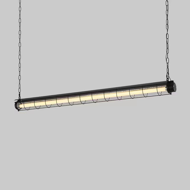 Contemporary Industrial Long-Hardware Acrylic Island Pendant Chandelier with 1/2 Light for Dining Room
