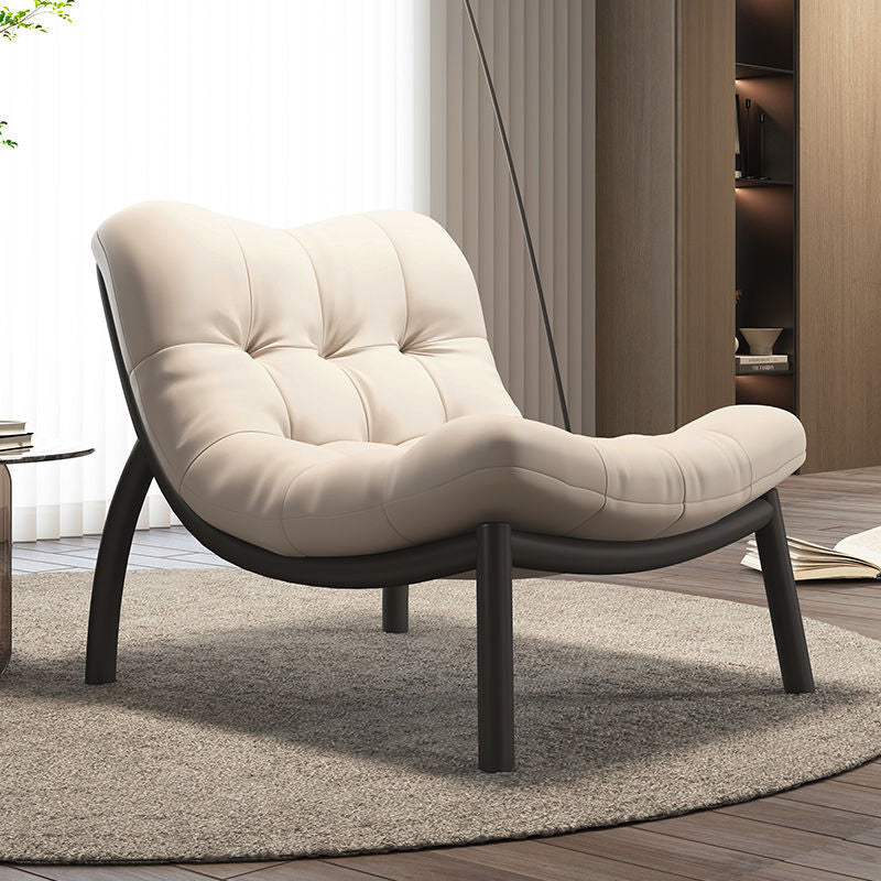 Chic Contemporary Scandinavian Rectangular Sofa - Upholstered in Faux Nappa Leather with a Carbon Steel Frame for Modern Living Rooms