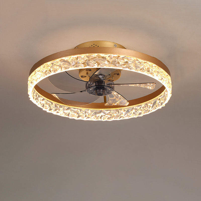 Contemporary Circle Ring LED Ceiling Fan Light – Semi-Flush Mount