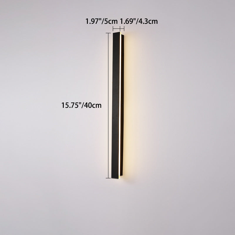 Modern Minimalist Long Rectangular LED Wall Sconce in Aluminum and Acrylic – Outdoor Garden Lighting
