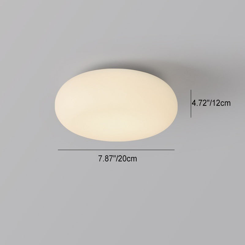 Sleek Modern Minimalist Oval Iron LED Flush Mount Ceiling Light with PE Finish for Bedroom