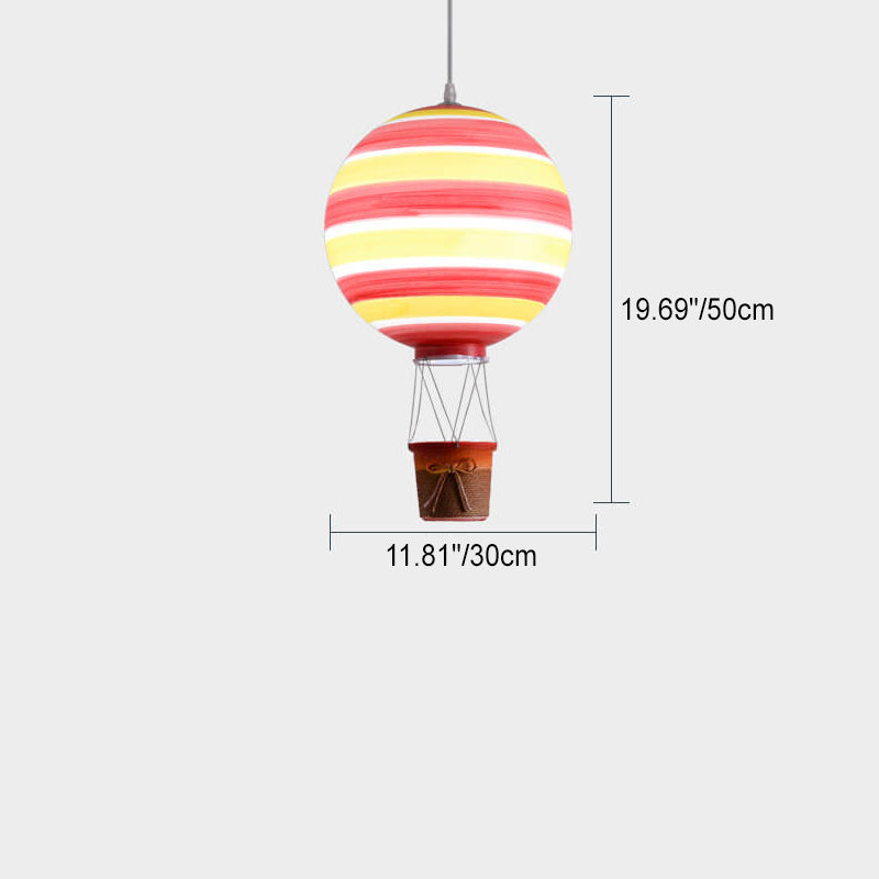 Scandinavian Modern 1-Light Hot Air Balloon Pendant Light, Iron & Acrylic