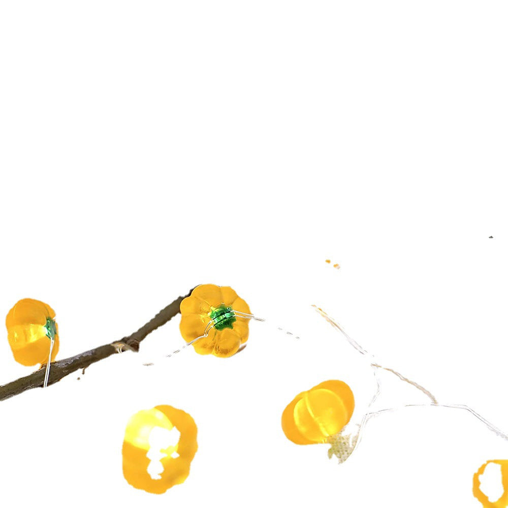 Modern Thanksgiving Maple, Acorn & Pumpkin Decor with 30 LED String Lights