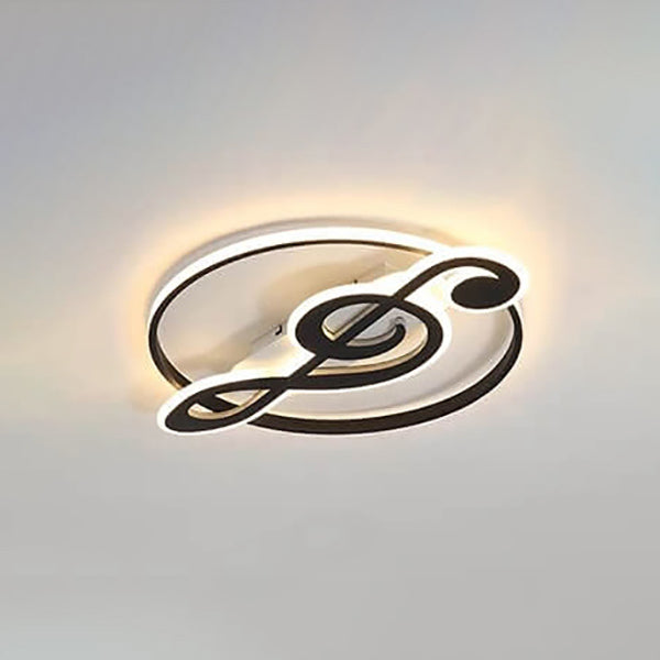 Nordic-Inspired LED Flush Mount Ceiling Light with Creative Music Notes Design